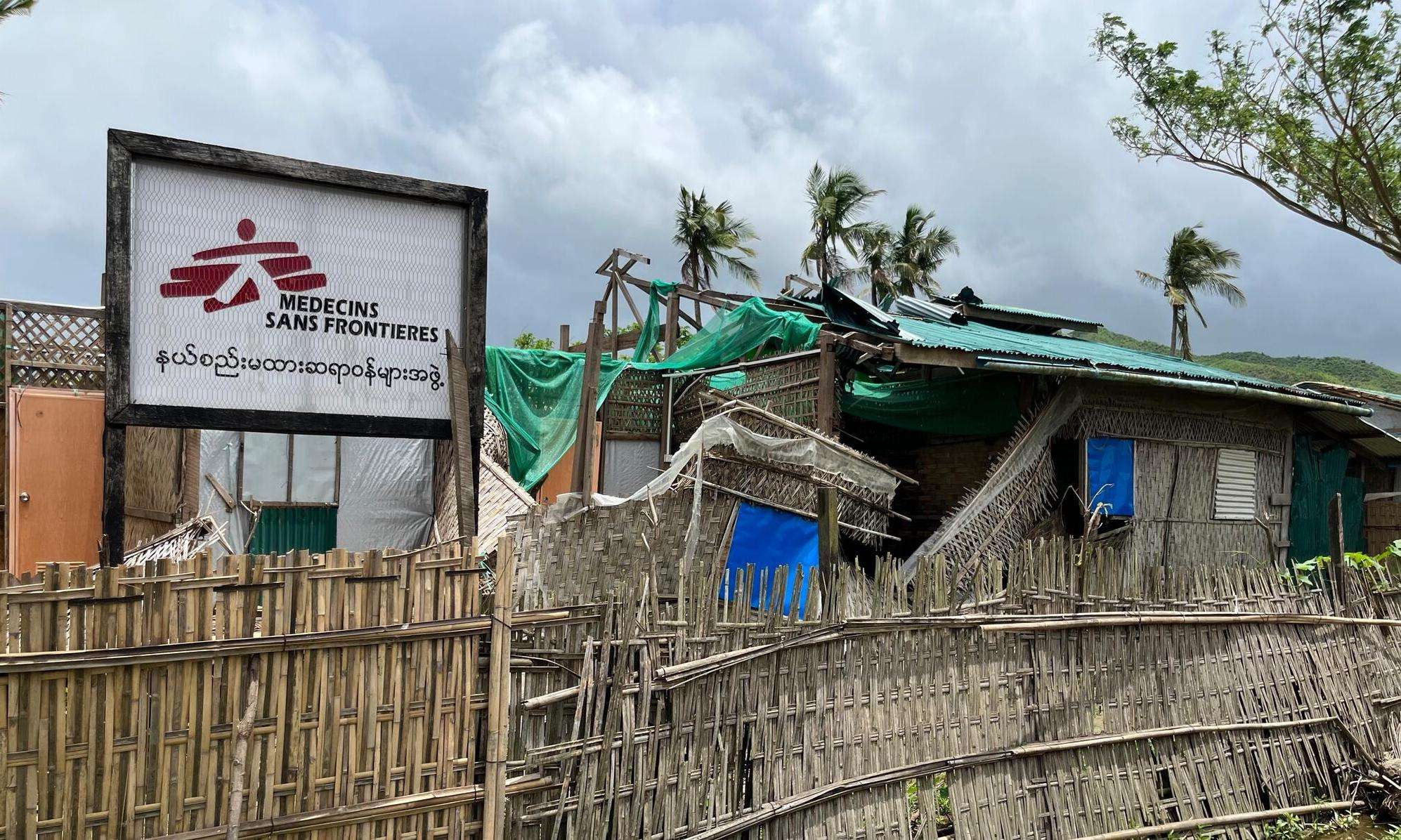 MSF clinic at Kein Nyin Pyin camp Pauktaw, Rakhine State, Myanmar on 22nd June, over one month after Cyclone Mocha