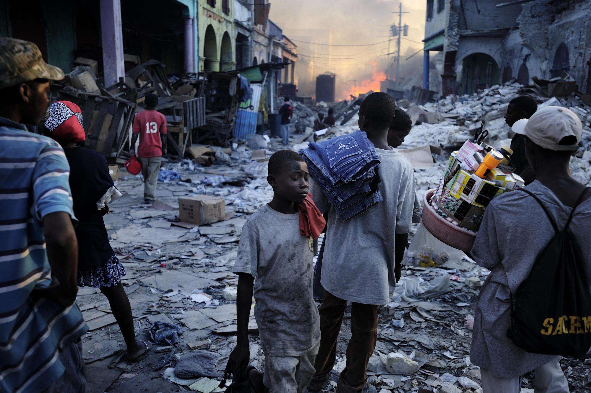 The aftermath of the 2010 earthquake in Port-au-Prince.