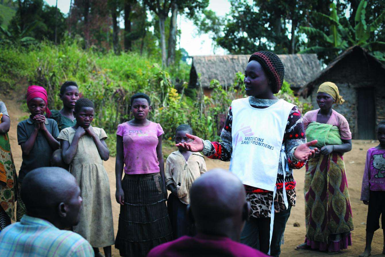 A health educator talks about family planning in Mpanamo village