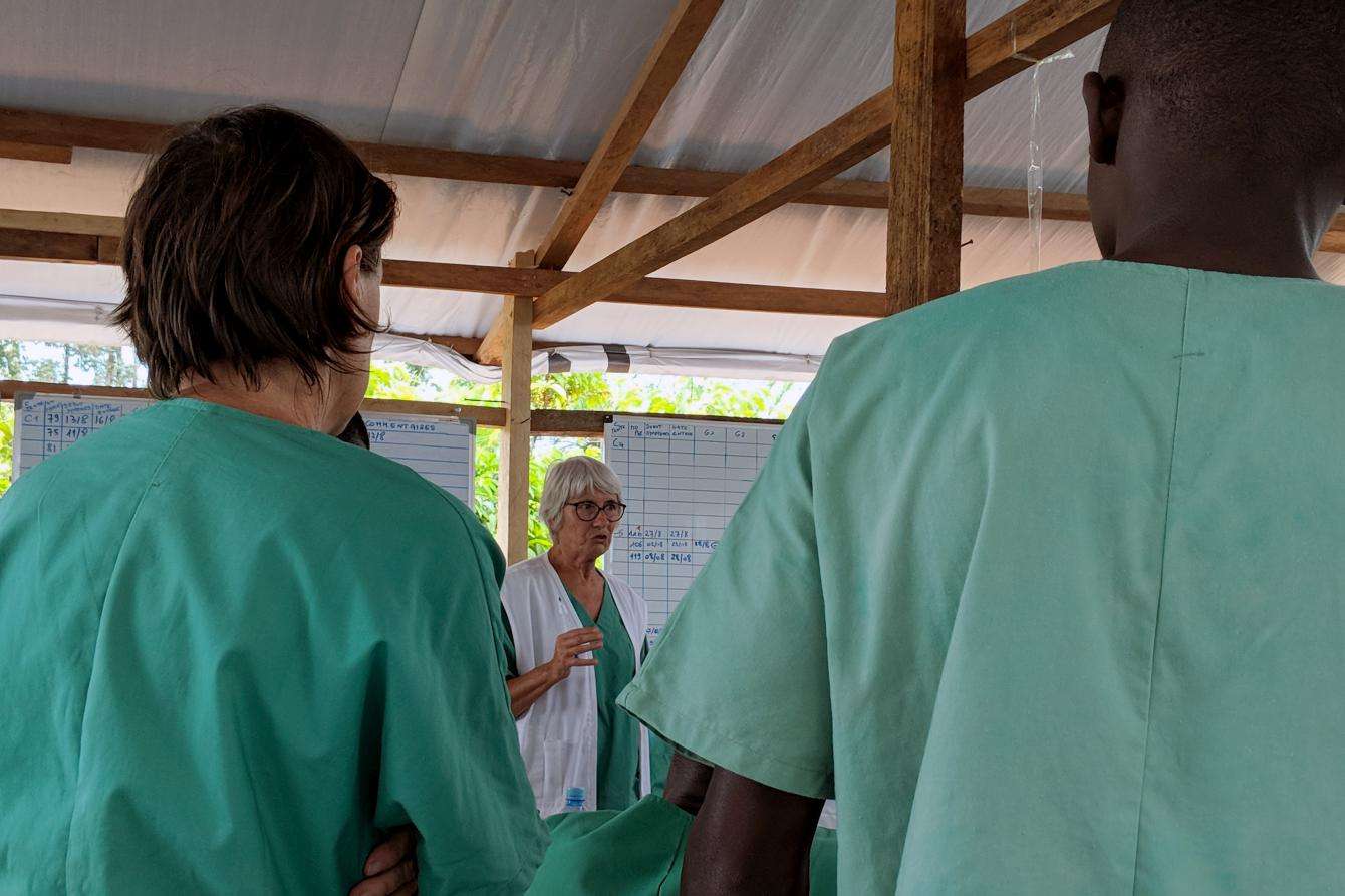Shift change at Ebola treatment center