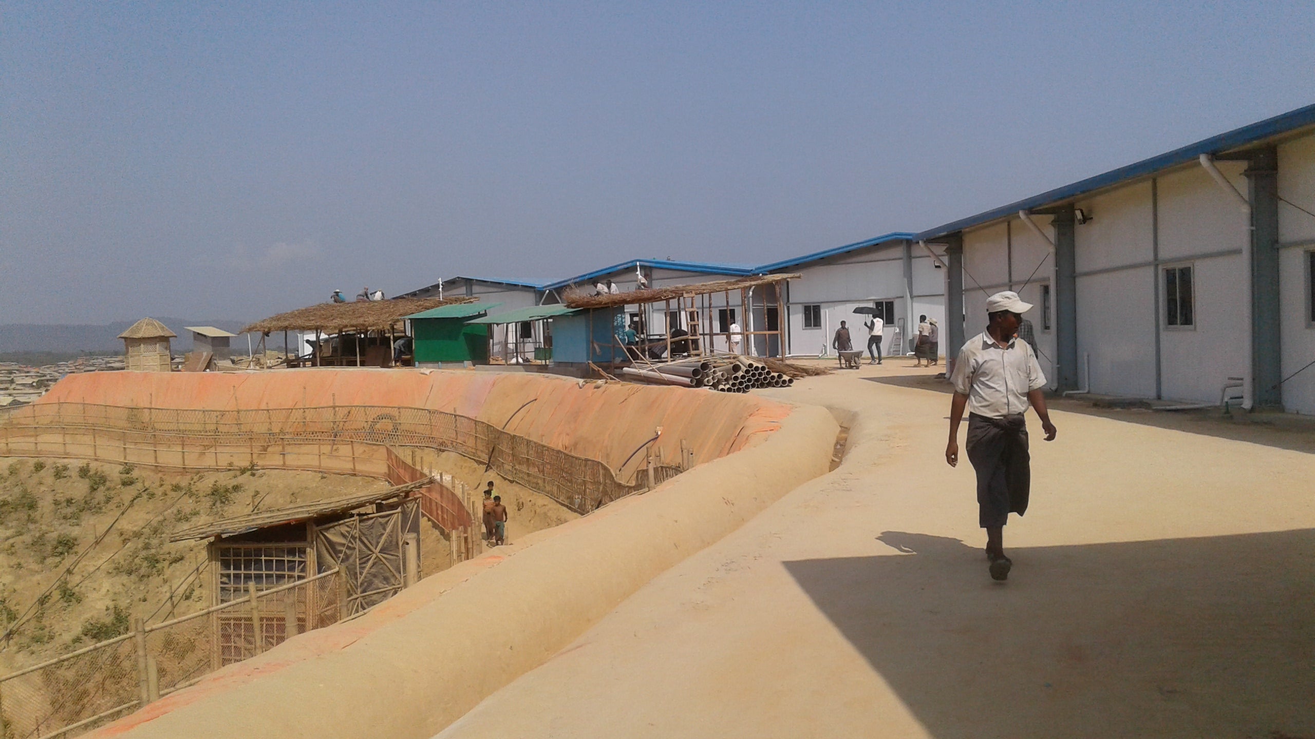 MSF’s new hospital for Rohingya refugees nears completion in early April 2018.
