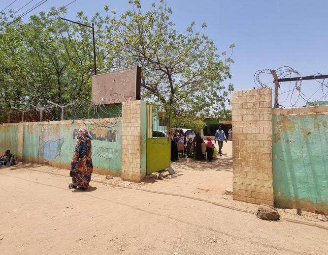 Gate of Sayid al Shuhada hospital in El Fasher, Sudan. 