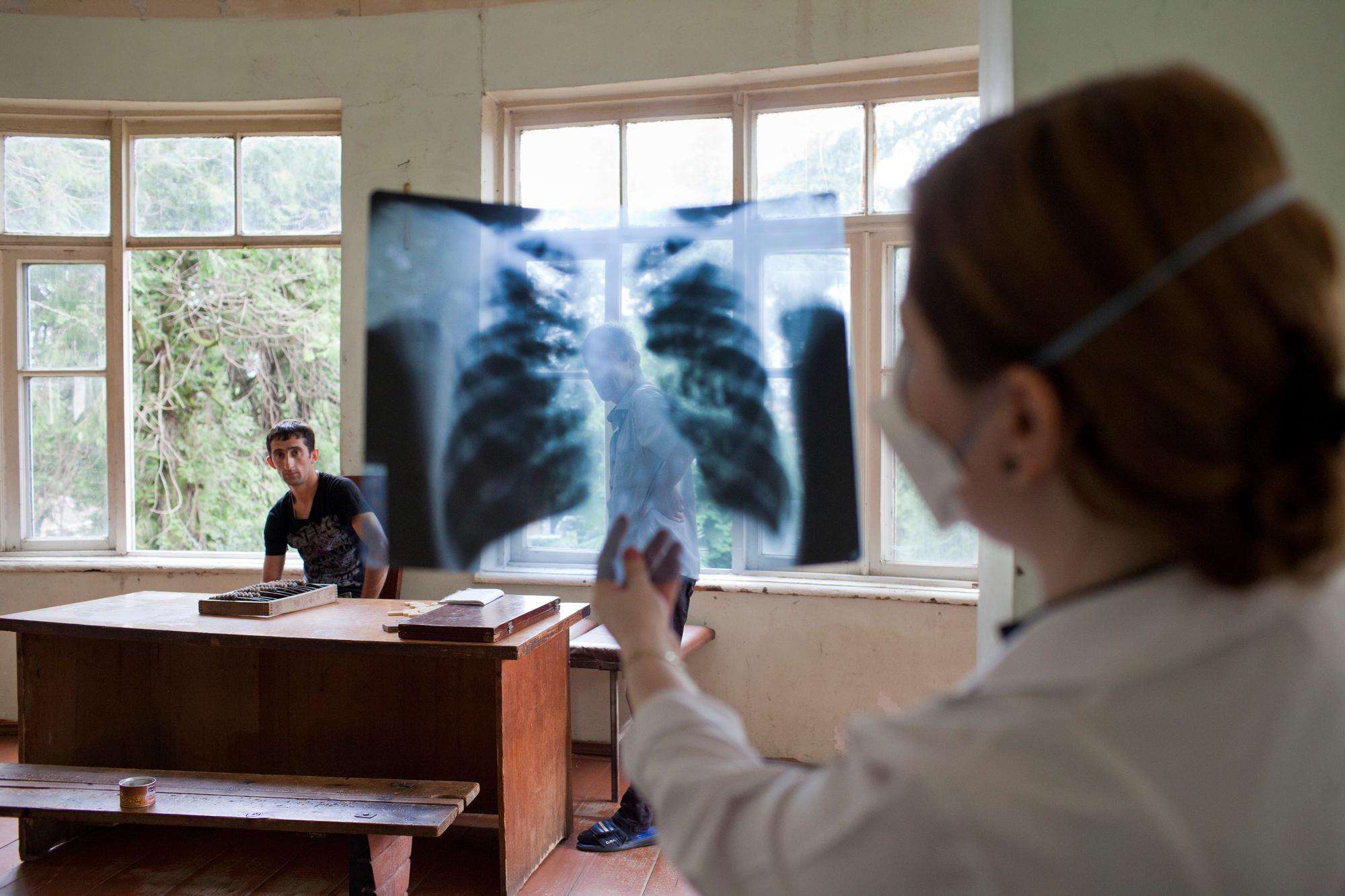 TB doctor Irma Davitadze at work at the Regional Center of Infectious Pathology, AIDS and Tuberculosis in Batumi, a beach resort town on the Black Sea.
