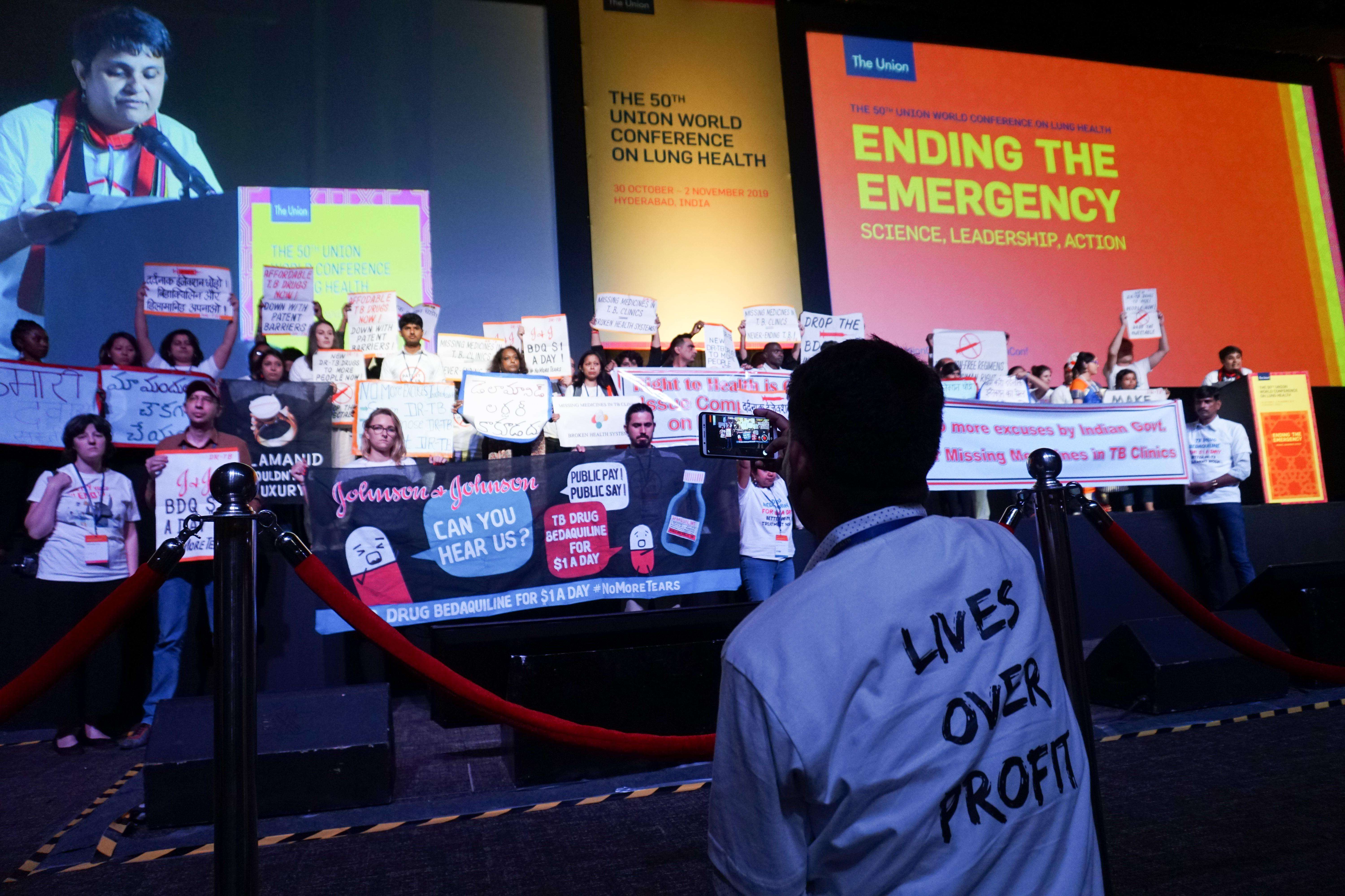 MSF protest at 50th Union World Conference on Lung Health