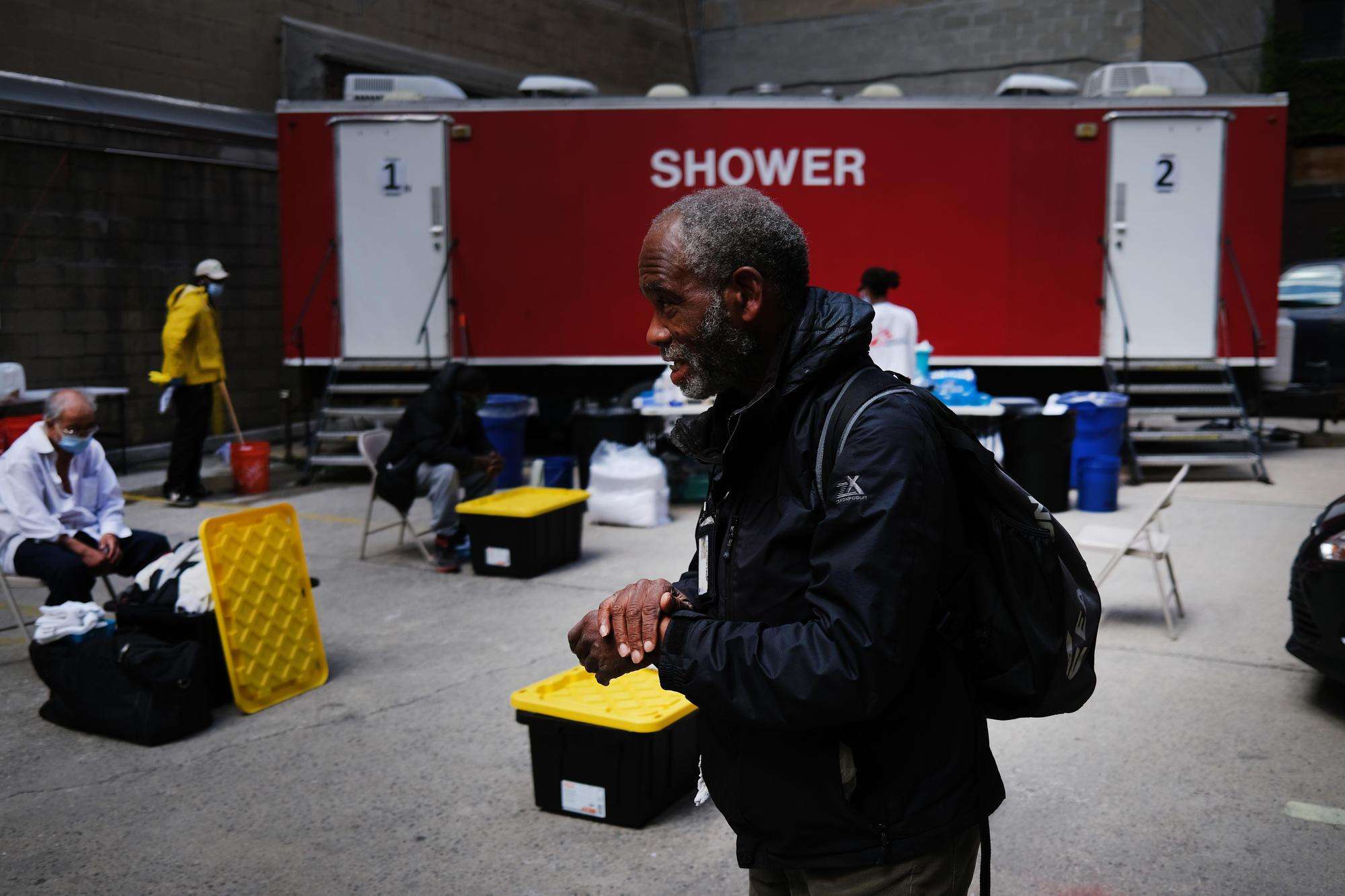 Shower Trailer Set Up For People Currently Homeless In NYC Amid COVID-19 Pandemic