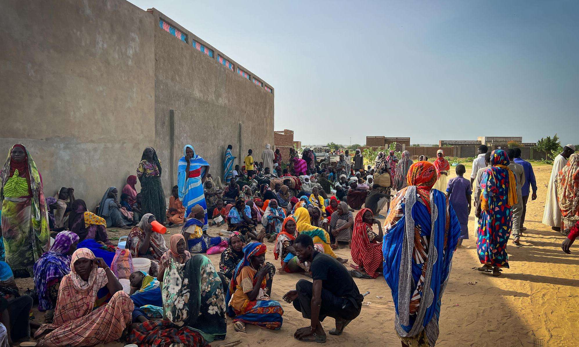 Refugees fleeing Sudan conflict wait to be treated by Doctors Without Borders teams in Adré hospital, Chad.