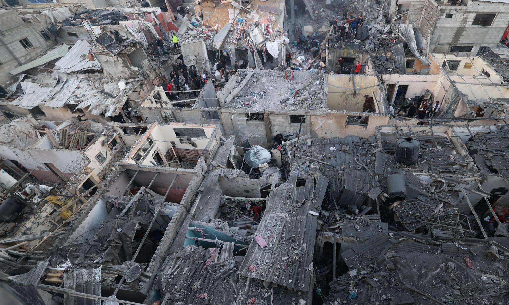 Destroyed buildings in Gaza, Palestine on December 12, 2023.