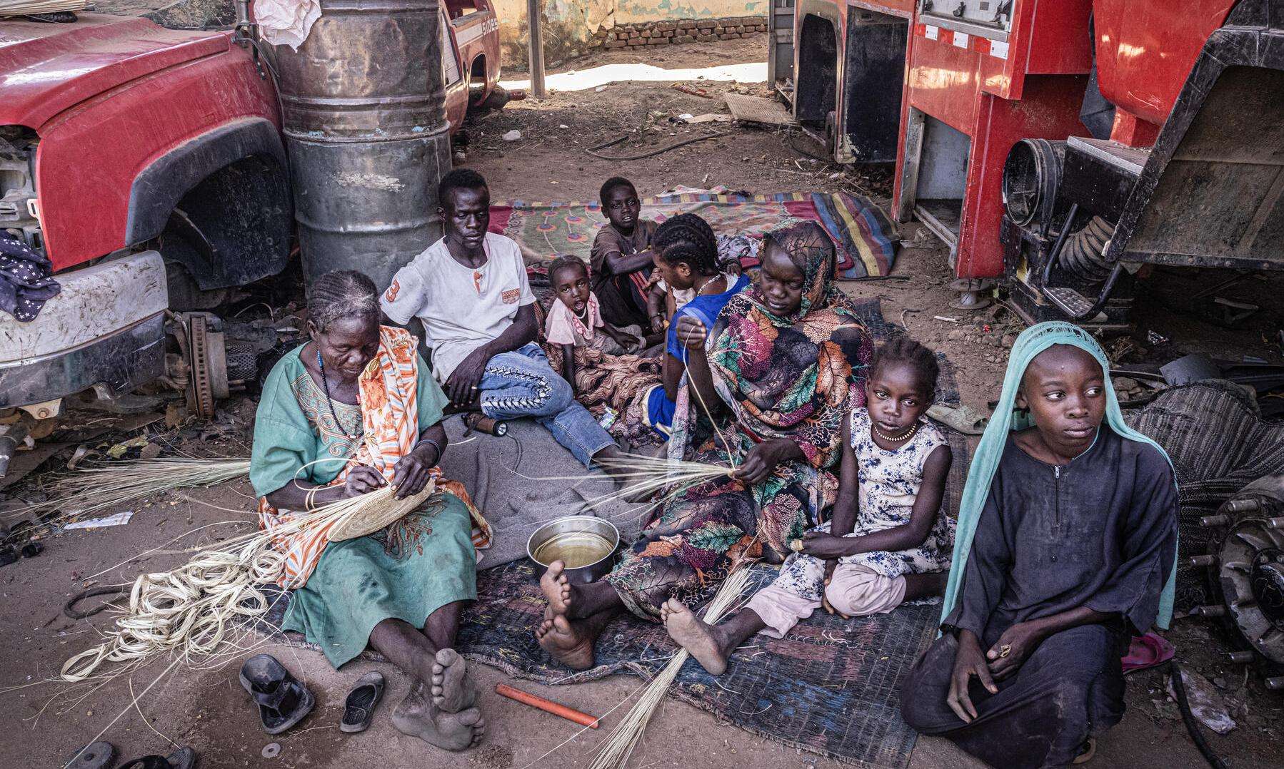 A displaced family in Zalingei, Sudan. 