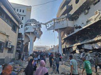 Destruction at Al-Shifa, Gaza’s largest hospital, which is now out of service. 