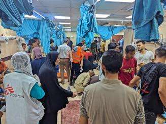 Inside Al-Aqsa Hospital in Gaza.