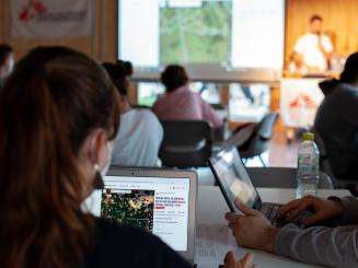 MSF volunteers take part in a Mapathon event at in Berlin. 