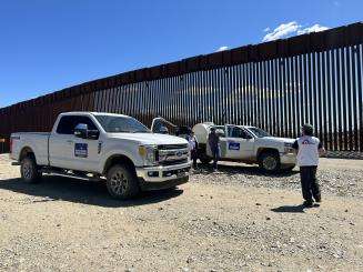 Border fence near Arizona, United States.