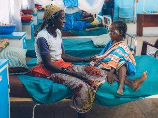 A mother and child noma patient treated by MSF in Nigeria
