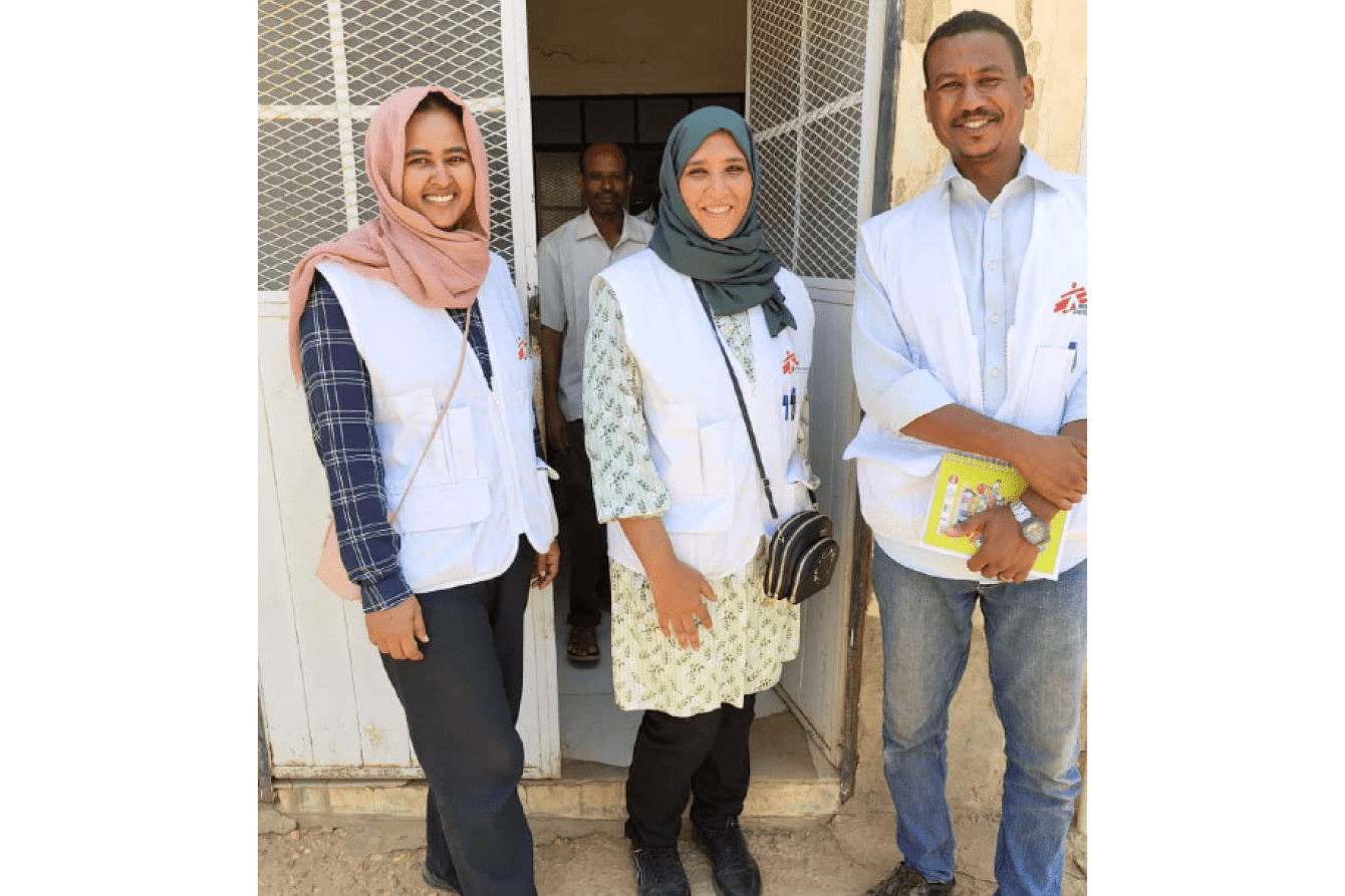 MSF's Dr. Mohammad Bashir with colleagues in Sudan.