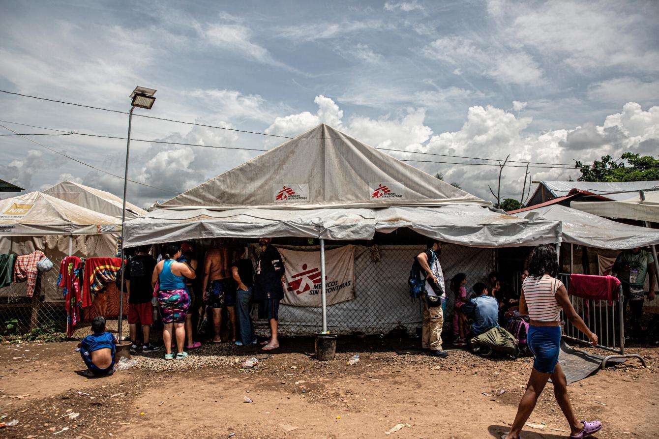 An MSF tented health facility in Panama, near the Darién Gap.