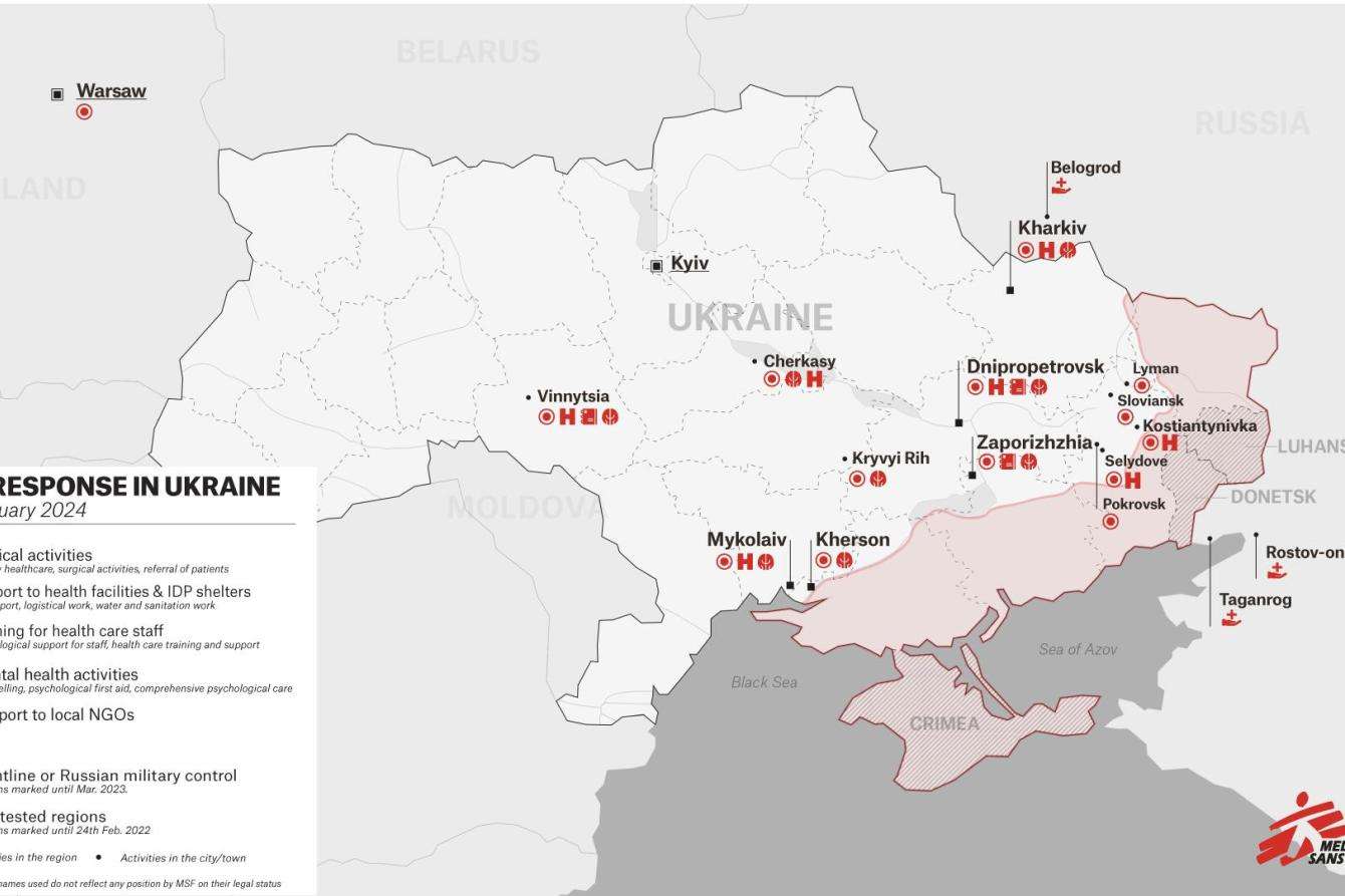 Map MSF response map Ukraine 202402