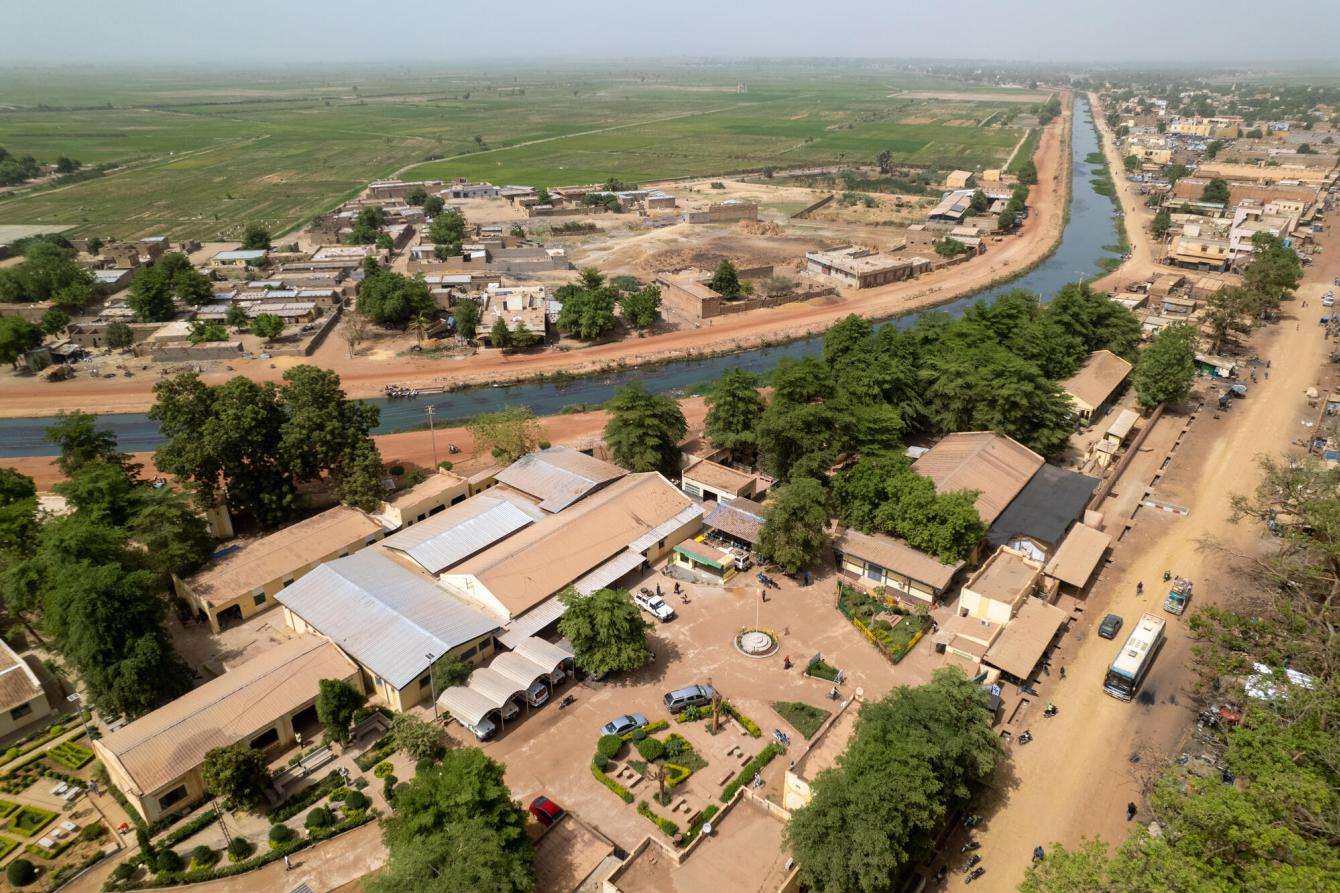 Aerial view of surgical center in Niono, Mali.