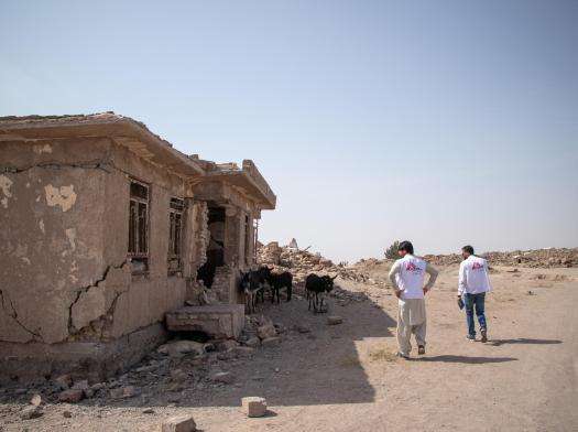 MSF teams assess earthquake aftermath in Cha Hak Village in Herat province, Afghanistan.